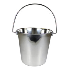 Stainless Steel Pail, Round with Rivets, 4 qt