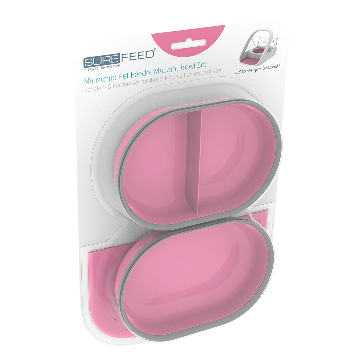 SureFeed Microchip Feeder Mat and Bowl Set, Pink