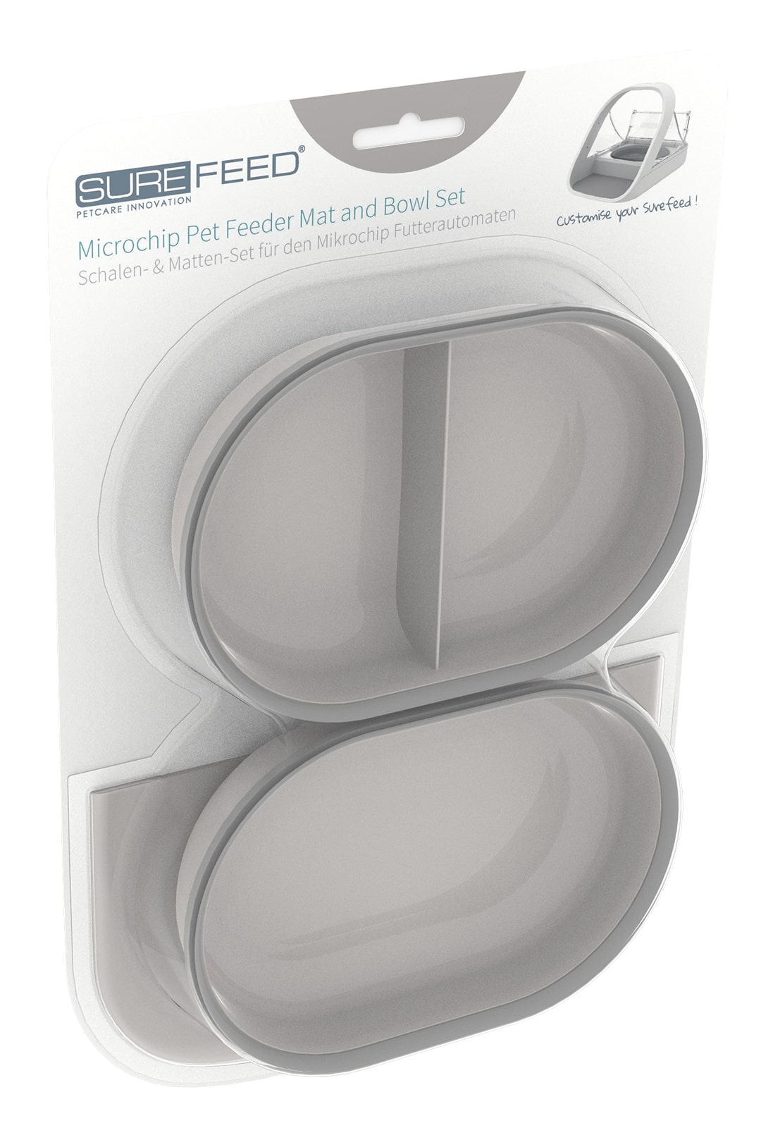 SureFeed Microchip Feeder Mat and Bowl Set, Gray
