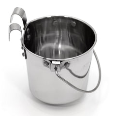 Stainless Steel Pail, Flat Sided Hook-On with Rivets, 1 qt