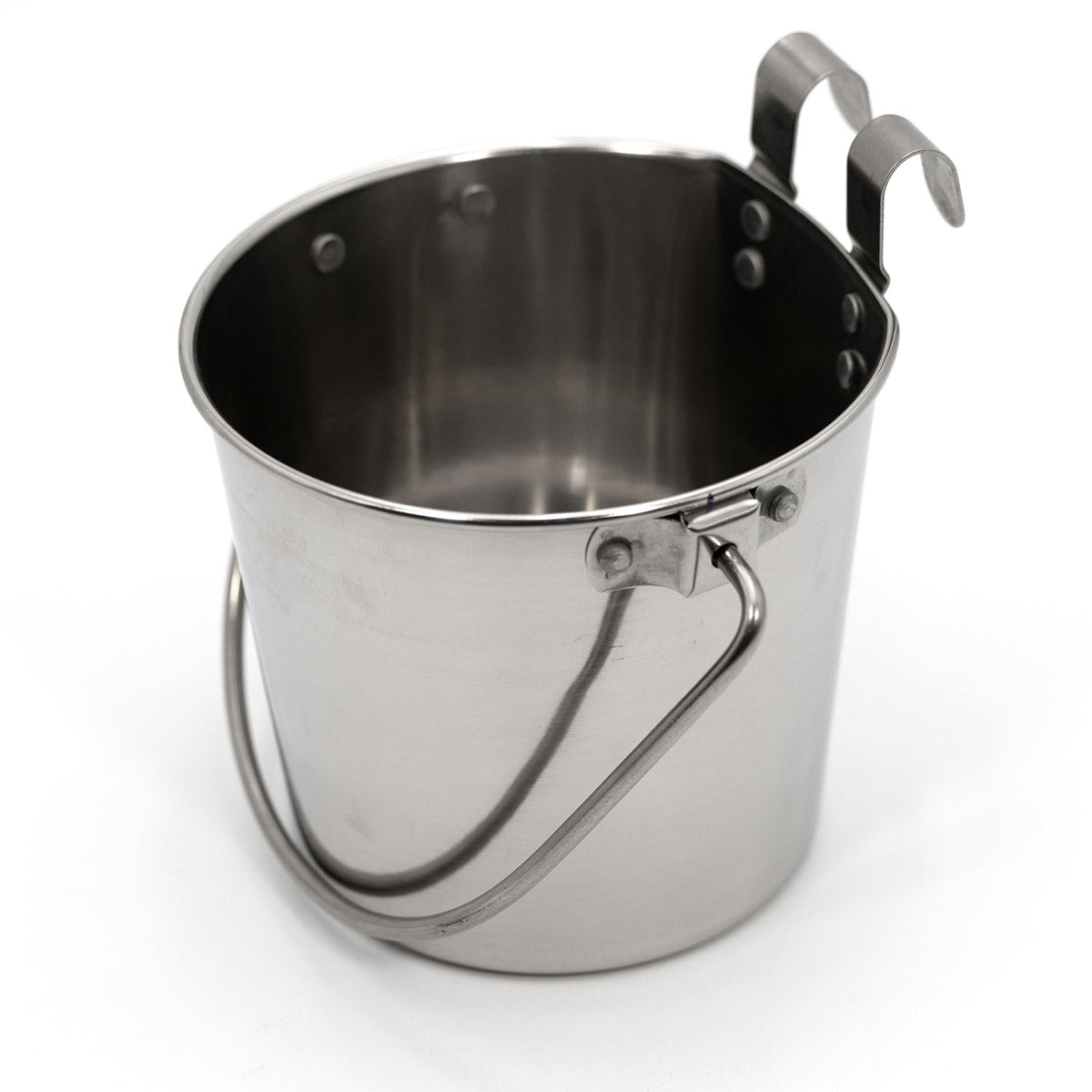 Stainless Steel Pail, Round with Rivets, 9 qt