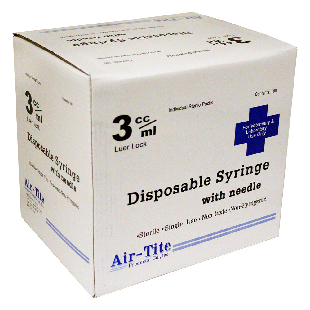 Air-Tite Syringes with Needles 3cc/LL whith 22g X 3/4"  100Count