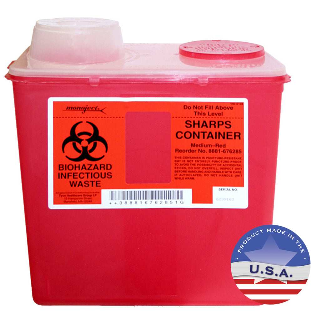 Sharps Biohazard Container, 2 gallon