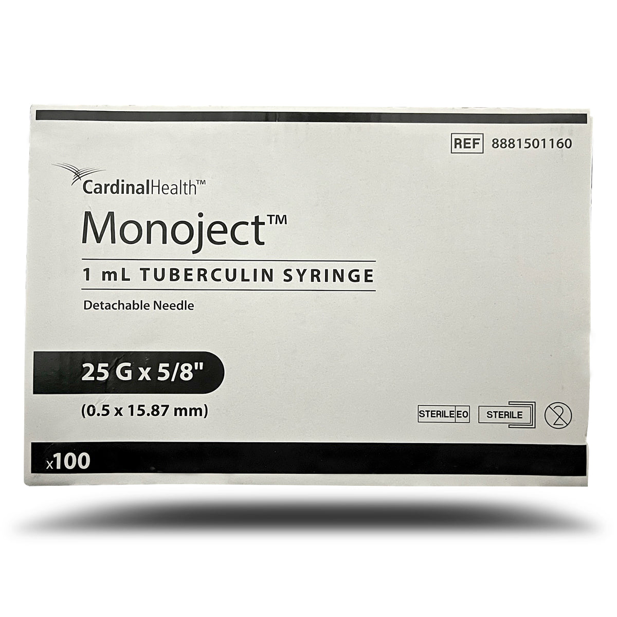 Monoject Syringe with Needle, 1 cc TB with 25g x 5/8"