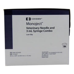 Monoject Syringes with Needles  3 cc LS with 25g x 5/8"