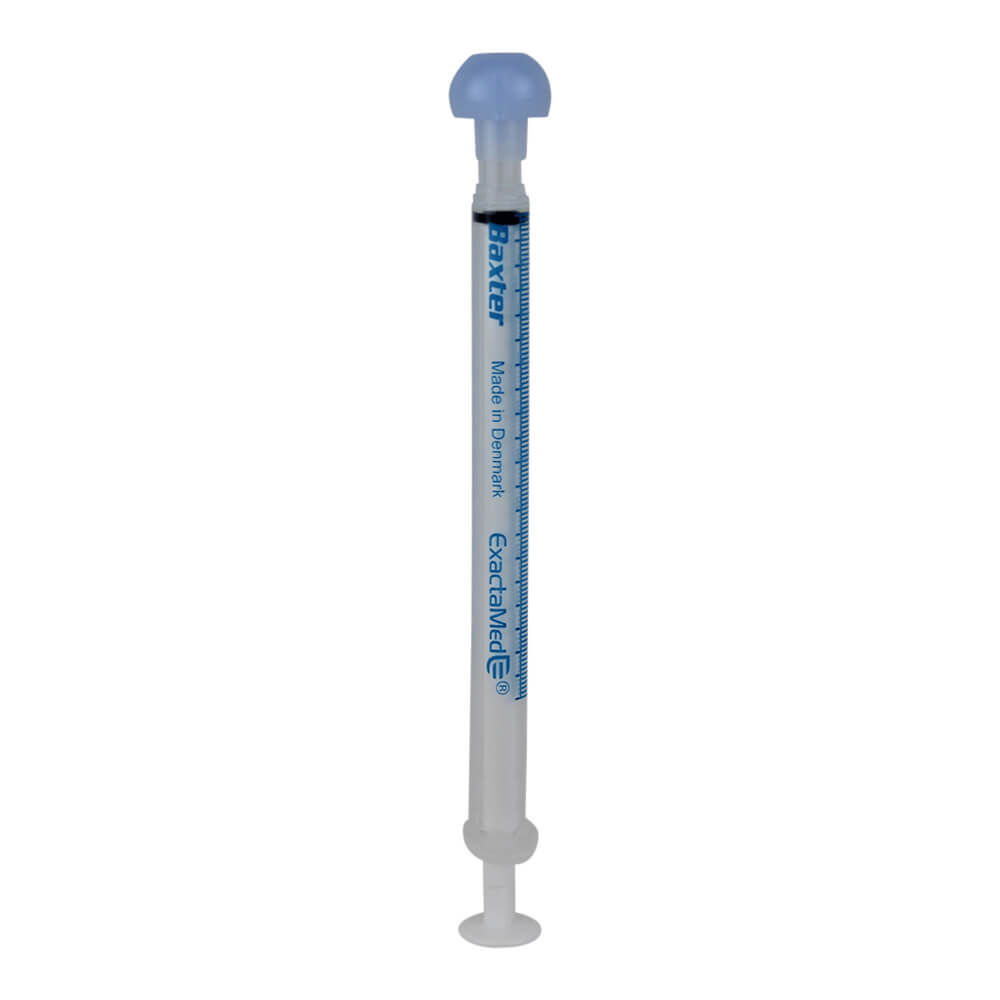 Baxter Oral Syringe Full Plunger Clear, 1 cc