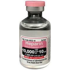 Heparina Rx, 1000 unidades/1 ml x vial de 10 ml