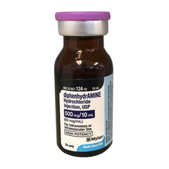 Rx Diphenhyrdramine 50mg/ml x 10ml injectable