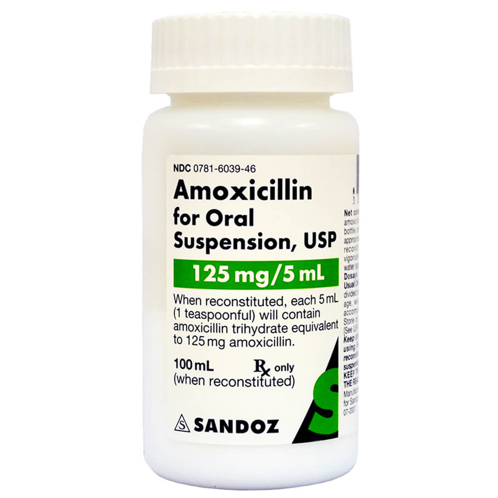 Rx Amoxicillin 125mg/5ml x 100ml suspension