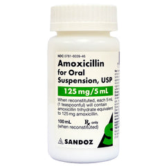 Rx Amoxicillin 125mg/5ml x 100ml suspension