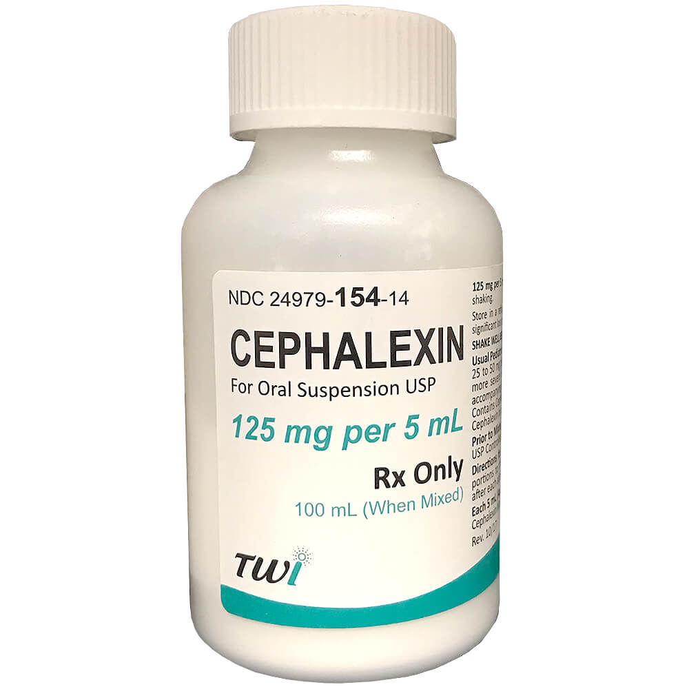 Rx Cephalexin 125 mg /5ml x 100ml suspension