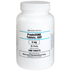 Rx PredniSONE Tablets 5mg, 1000 tablets
