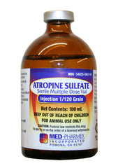 Rx Atropine Sulfate Inj, 1/120 grain 100 ml