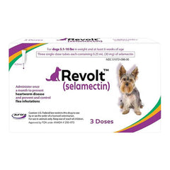 Rx Revolt (selamectina) para perros de 2,3 a 4,5 kg (5,1 a 10 lb) paquete de 3