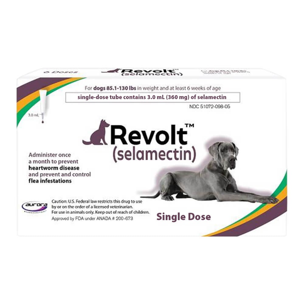 Rx Revolt (selamectin) كلب 85.1-130 رطلاً فردي