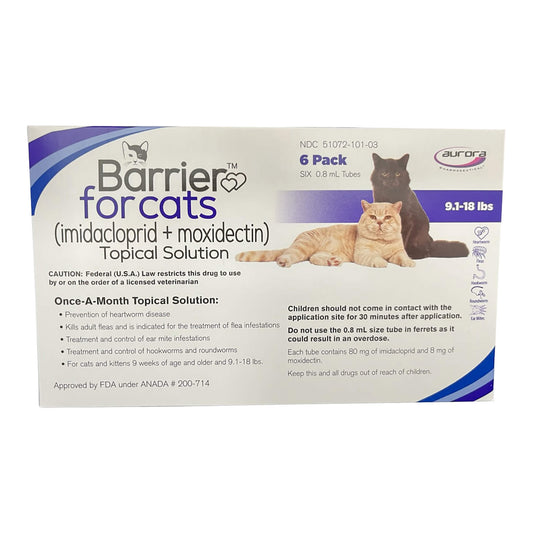 Solución tópica Rx Barrier para gatos, de 4 a 8 kg, 6 meses