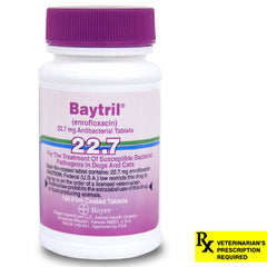 Rx Baytril 22.7 mg x 100 coated tablets