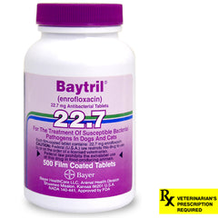 Rx Baytril 22.7 mg x 500 coated tablets