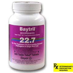 Rx Baytril 22.7 mg x 500 taste tablets