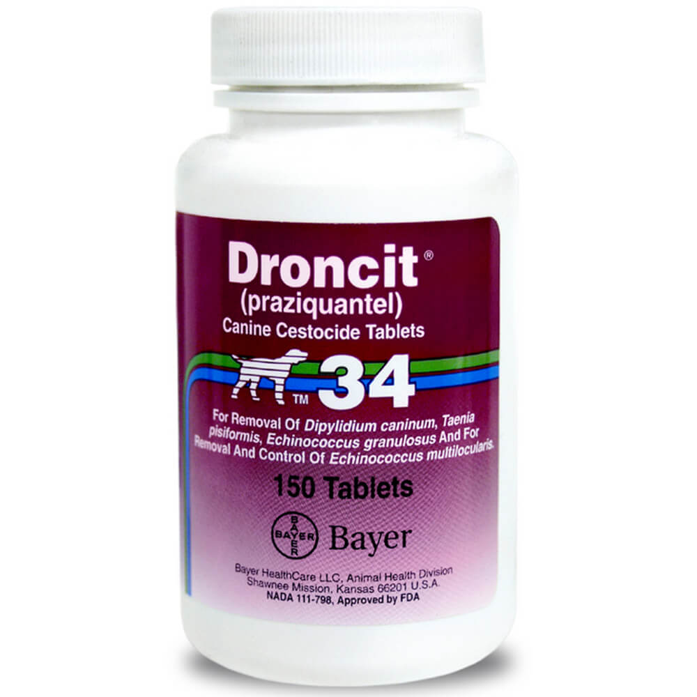 Rx Droncit for Dogs 34 mg x 150 tablets