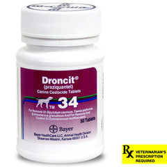 Rx Droncit for Dogs 34 mg x 50 tablets