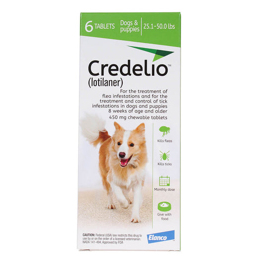 Rx Credelio, 25.1-50 lb (Green) x 6 Tablets