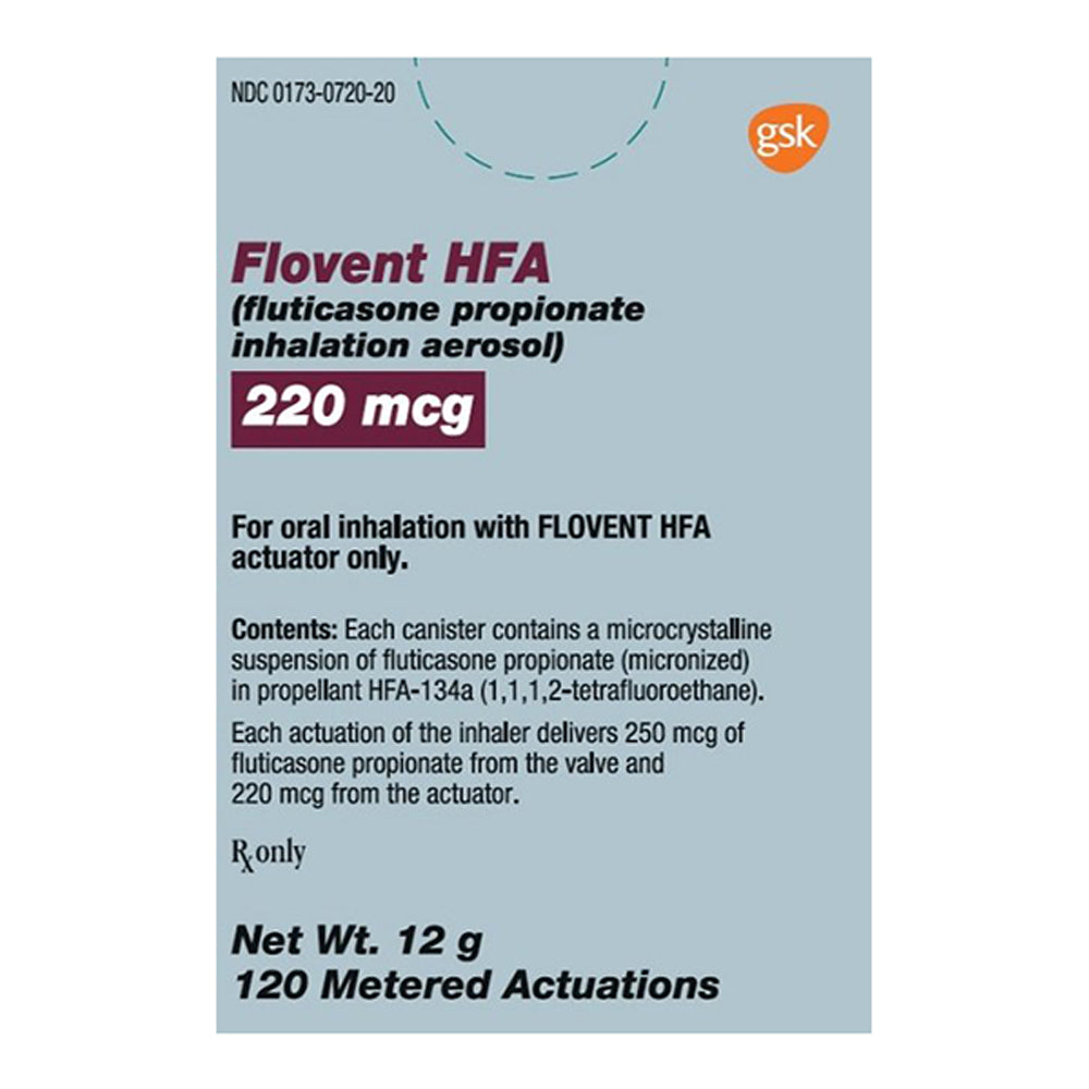 Rx Flovent (Fluticasone) Inhaler 220 mcg x 12gm