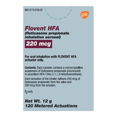 Rx Flovent (Fluticasone) Inhaler 220 mcg x 12gm