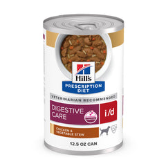 Rx Hill's Prescription Diet i/d Digestive Care Chicken & Vegetable Stew Wet Dog Food 12.5 oz, Case of 12 cans