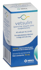 Rx Vetsulin 40 units/ml injectable x 10 ml bottle