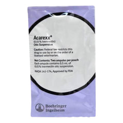 Rx Acarexx 0.01% otic suspension x 0.5ml ampule