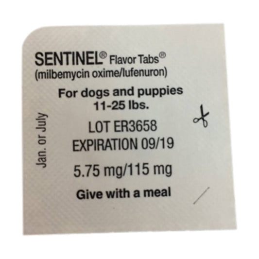أقراص Rx Sentinel Flavor 11-25 رطل × قرص واحد