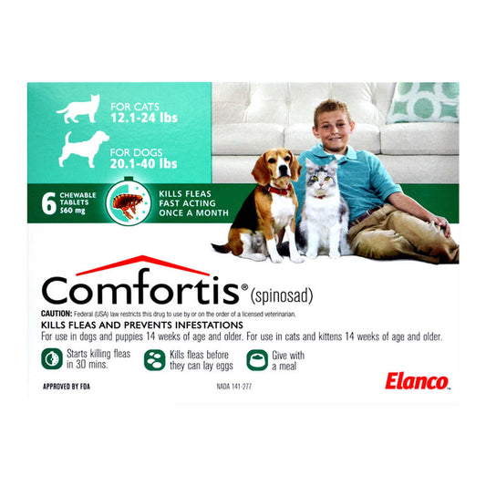 Rx Comfortis 20.1-40 lb Dogs/12.1-24 lb Cats x 6 tablets