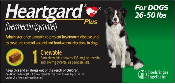 Rx Heartgard plus 26-50lbs x 1 tablet
