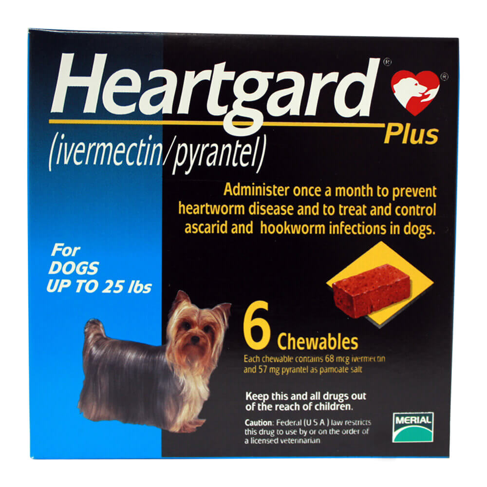 Rx Heartgard Plus حتى 25 رطلاً لمدة 6 أشهر (أزرق)