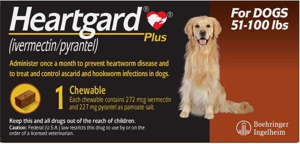 Rx Heartgard plus 51-100lbs x1 tablet