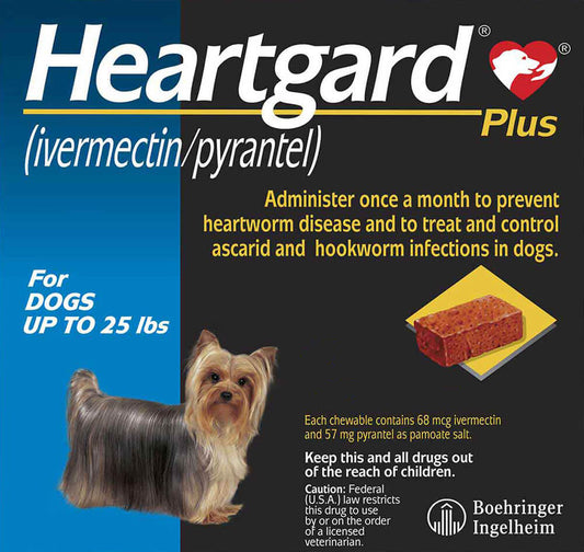 Rx Heartgard Plus Up to 25 lbs  12 Month Blue