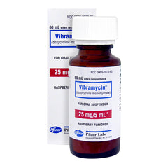 Rx Vibramycin (doxycycline) 25mg/5mL x 60ml suspension