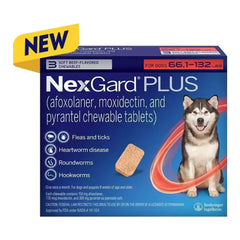 Rx Nexgard Plus، 66.1-132 رطلاً، عبوة من 3 قطع