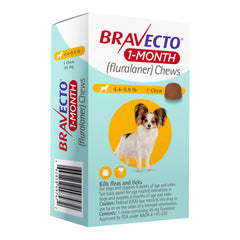 Rx Bravecto 1 month  4.4-9.9lbs x 1 tablet
