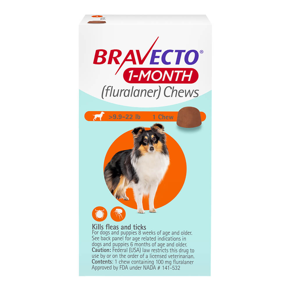 وصفة طبية Bravecto لمدة شهر واحد 9.9-22 رطل × قرص واحد