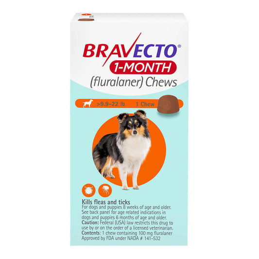 وصفة طبية Bravecto لمدة شهر واحد 9.9-22 رطل × قرص واحد