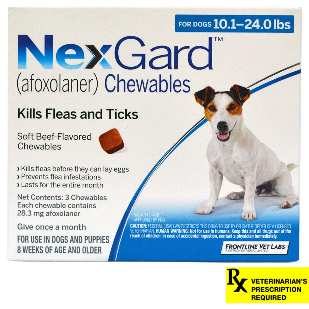 Rx NexGard Dog 10-24lbs x 3 tablets