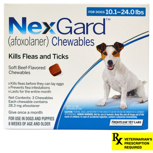 NexGard para perros de 4.5 a 11 kg (10-24 lb) x 3 tabletas