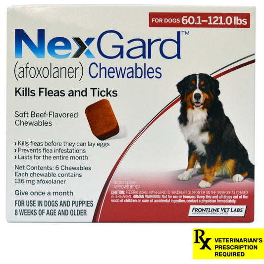 Rx NexGard Dog 60.1-121lb x 6 أقراص
