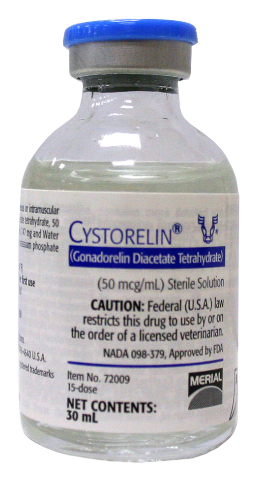 Rx Cystorelin soln x 30ml vial, 15 dose