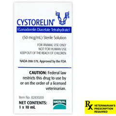 Rx Cystorelin soln x 10ml vial, 5 dose