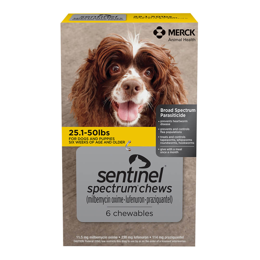Sentinel Spectrum Chews for Dogs, 6 mo, 25.1-50 lbs, Rx