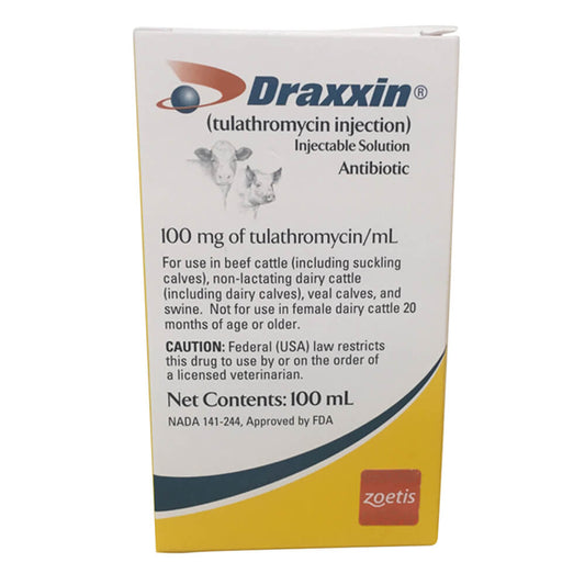 Rx Draxxin 100mg/ml injection x 100 ml bottle