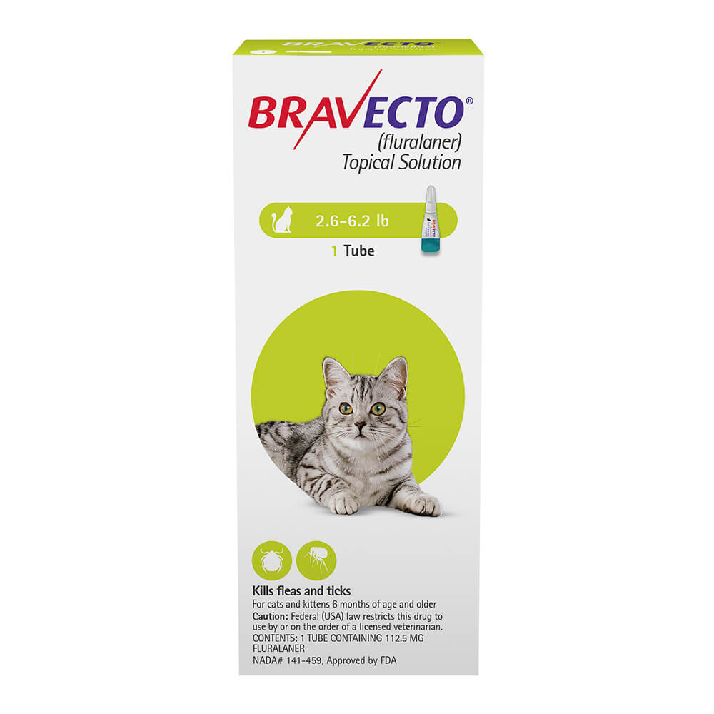 Rx Bravecto Topical for Small Cats  2.6-6.2 lbs